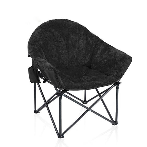 ALPHA CAMP Deluxe Plush Dorm Chair Oversized Moon Saucer Chair Supports 350 LBS Portable with Carry Bag