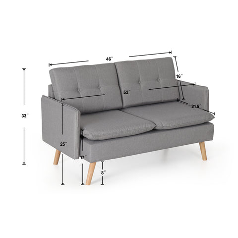 PHI VILLA Modern Couch Lounge Sofa Chair Loveseat with Wood Leg for Living Room