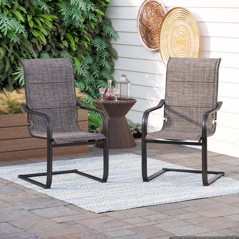 Classic Padded Textilene C-Spring Patio Chairs – AlphaMarts
