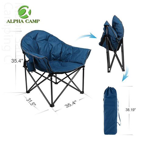 Alpha Camp Faience Folding Oversized Padded Moon Chair