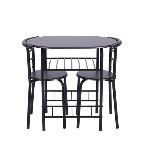 PHI VILLA 3 Pieces Dining Set with 1 Oval Table and 2 Chairs for Kitchen, Dining Room