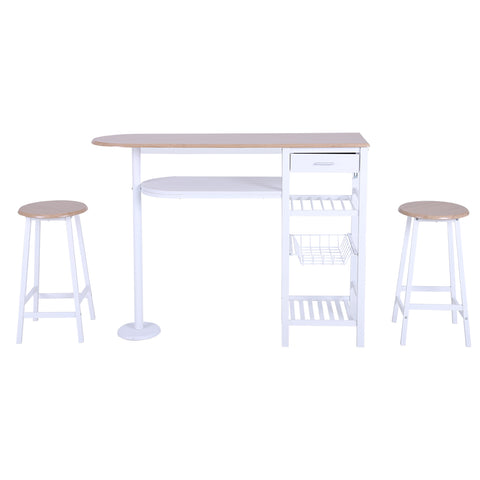 PHI VILLA 3-Piece Counter Height Table Set with 1 Table, 2 Matching Stools