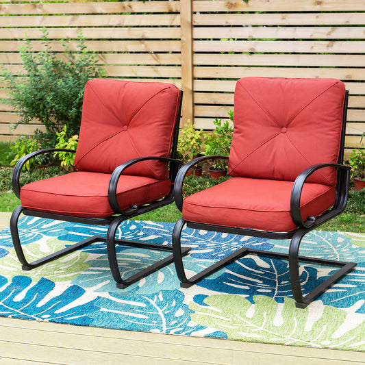 Sophia & William C-Spring Metal Cushioned Lounge Chairs