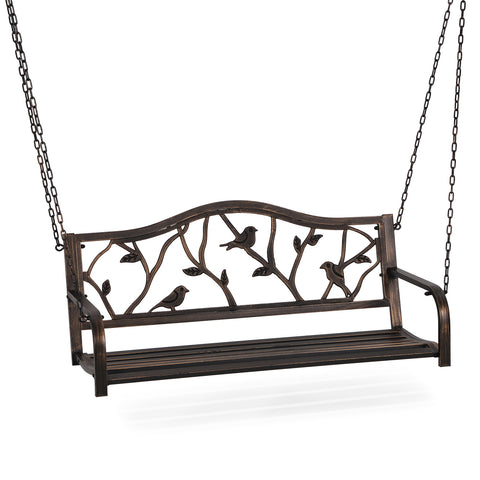 MFSTUDIO Porch Swing Seat with Hanging Chains, Patio Swing Bench