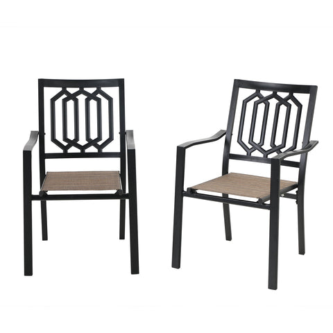 Sophia & William Textilene Patio Dining Chair with Steel Frame, Set of 2