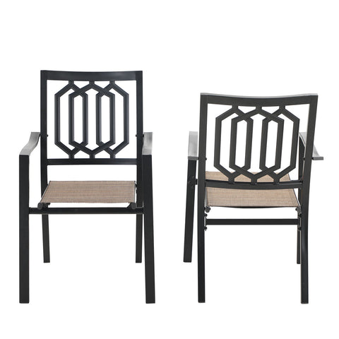 Sophia & William Textilene Patio Dining Chair with Steel Frame, Set of 2