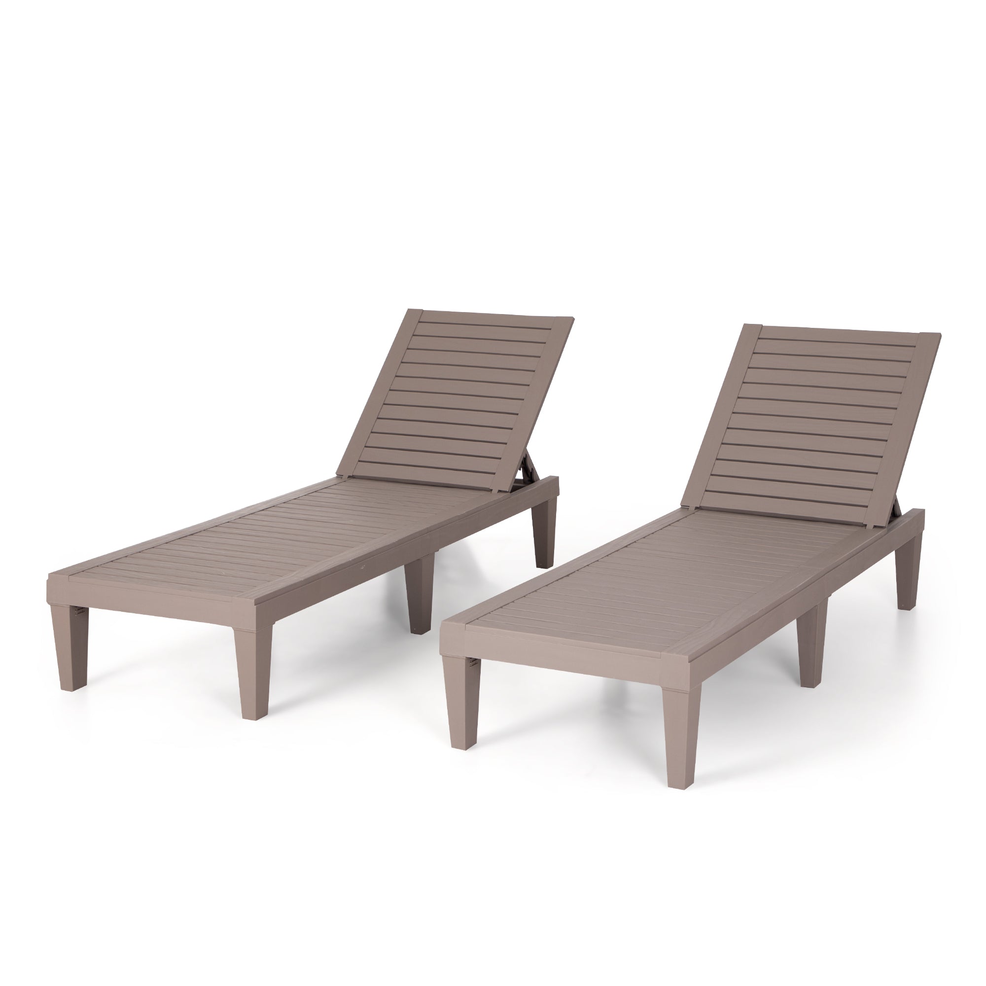 Sophia & William 2-Piece Plastic Outdoor Chaise Lounge Chairs
