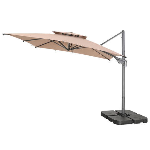 PHI VILLA 10ft Patio Cantilever Umbrella Square Outdoor Offset Umbrella