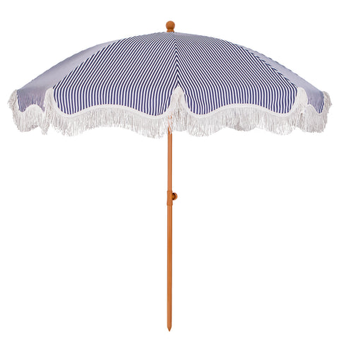 PHI VILLA 7ft Auto-Tilt Beach Tassel Umbrella With Handy Carry Bags