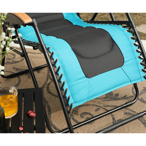 PHI VILLA Oversized Padded Zero Gravity Lounge Chair with Cup Holder