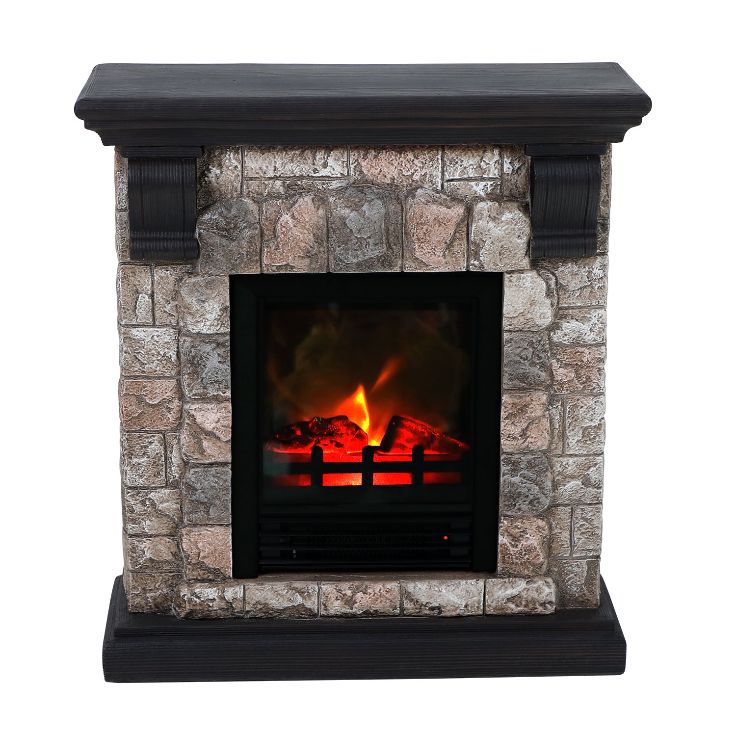 PHI VILLA Faux Stone Freestanding Electric Fireplace, 1250W