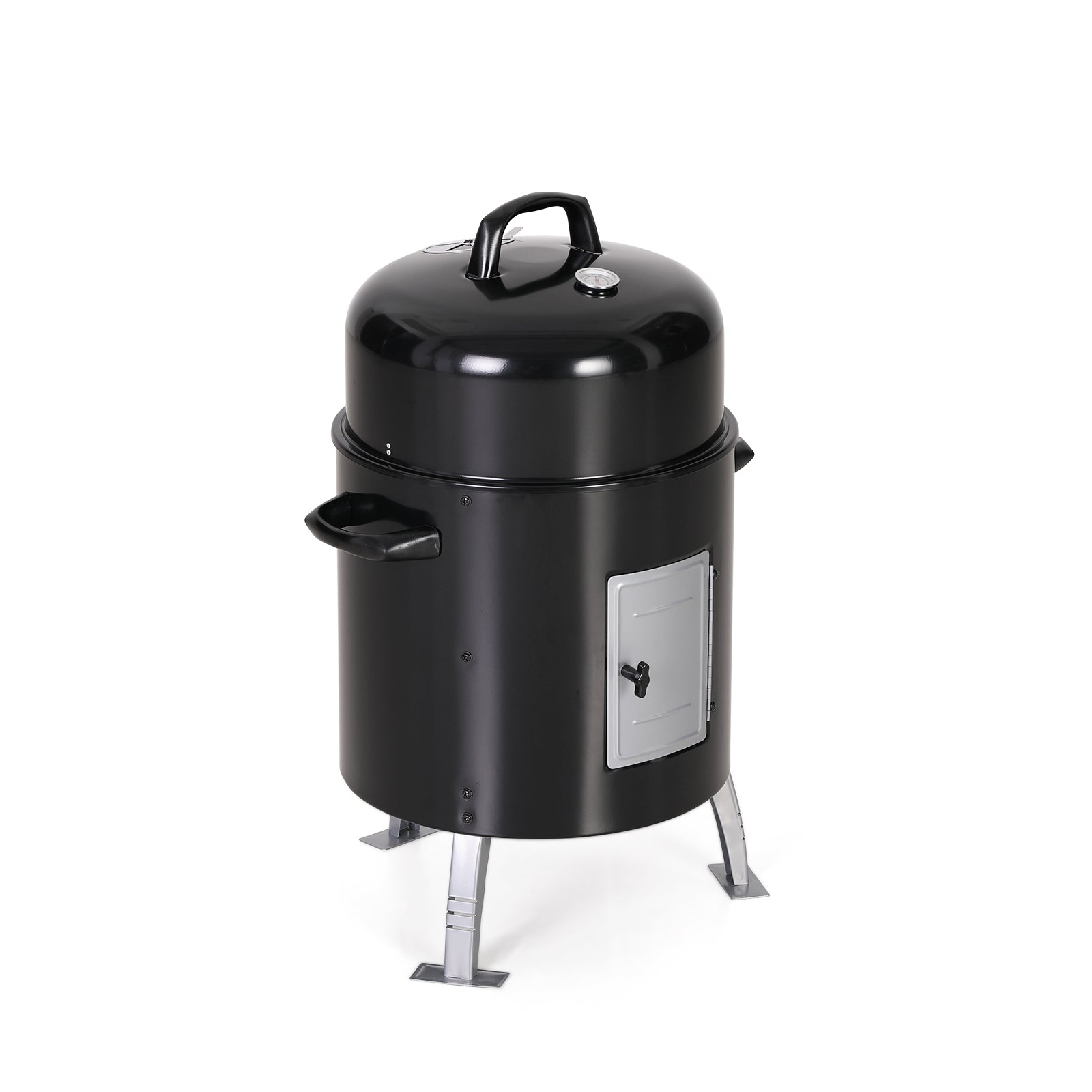Captiva Designs 17" 2-In-1 Vertical Charcoal Smoker & Grill with Built-in Thermometer