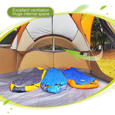ALPHA CAMP Orange 6 Person Dome Family Camping Tent