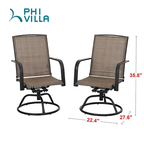 PHI VILLA 3 Piece Swivel Chairs Set