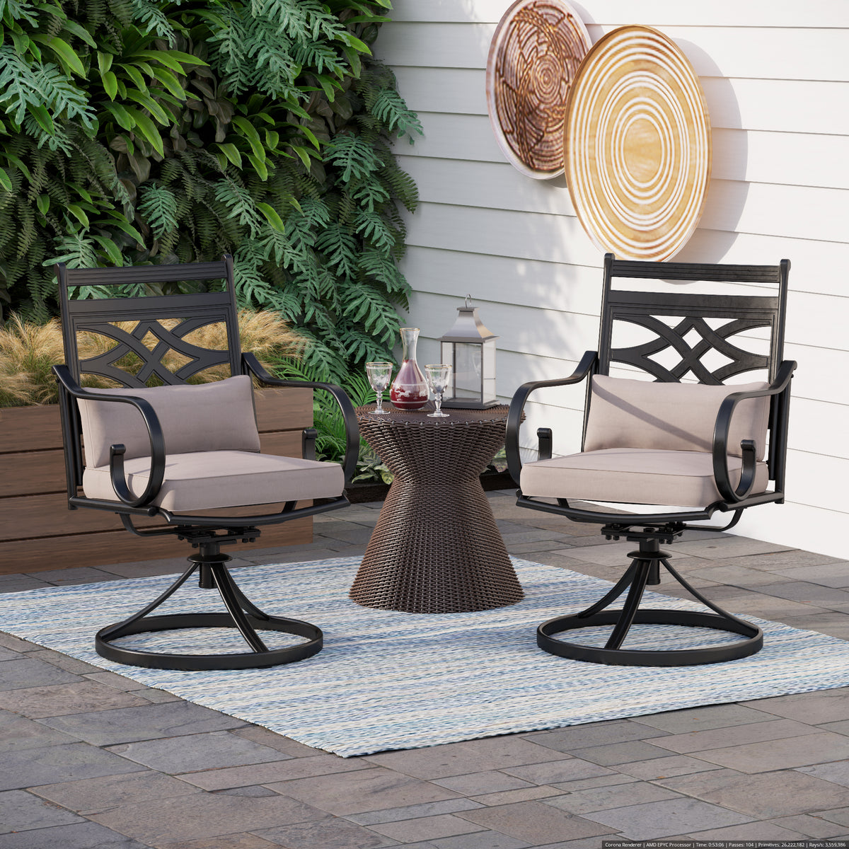 Dining Chairs Outdoor Swivel Chair Cushions MF Studio Outdoor