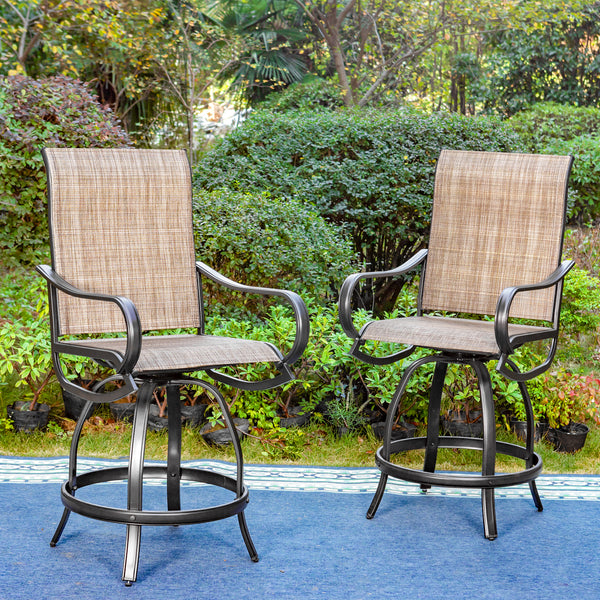 Swivel Chairs Piece Counter Height Outdoor Dining Set Hanover