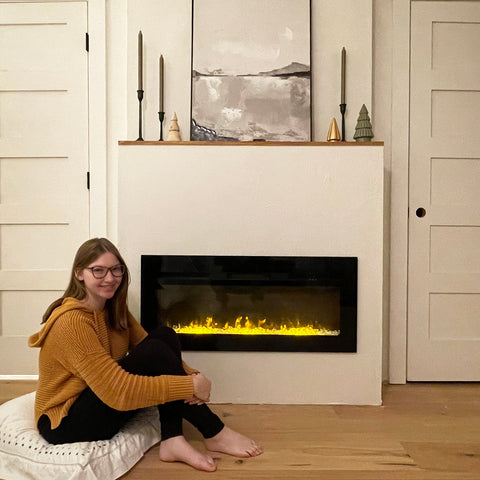 Sophia & William 40/50 inch Electric Fireplace, Insert & Wall Mounted Electric Space Heater for The Living Room, 1500W