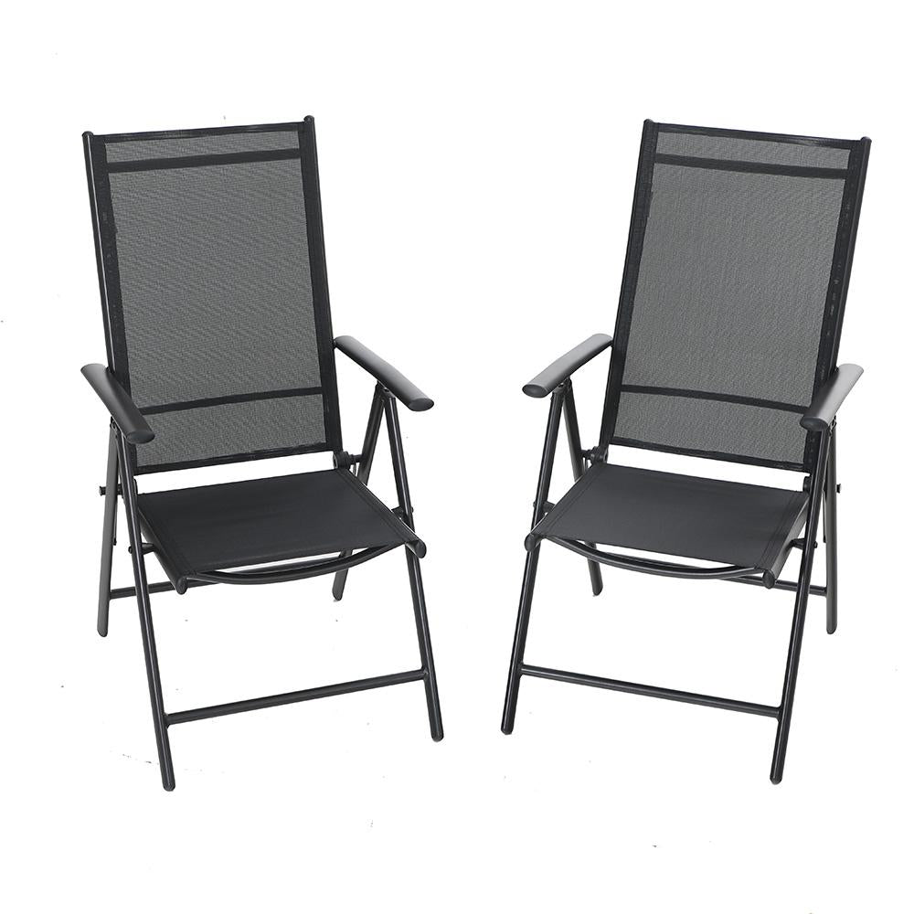 Sophia & William Pre-assembled Aluminum & Steel Frame Reclining Folding Sling Chair, Set of 2