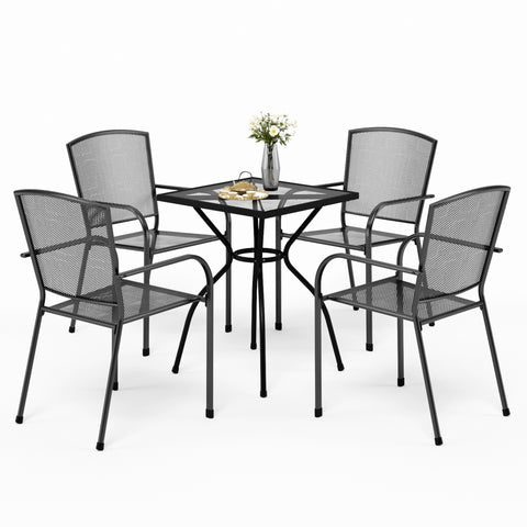 Sophia & William 5-Piece Outdoor Dining Set 1 Table & 4 Metal Mesh Dining Chairs