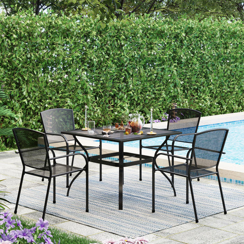 Sophia & William 5-Piece Outdoor Dining Set 1 Table & 4 Metal Mesh Dining Chairs