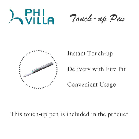 PHI VILLA 18 inch, 30000BTU Outdoor Square Terrafab Gas Fire Column with Waterproof Cover and Touch-up Pen