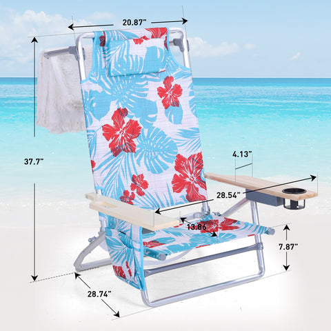 Alpha Camp 2-Piece Lightweight Folding Beach Chairs with Tower Bar