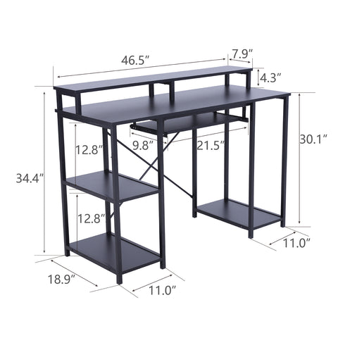 PHI VILLA Home Office Metal Ladder Computer Desk