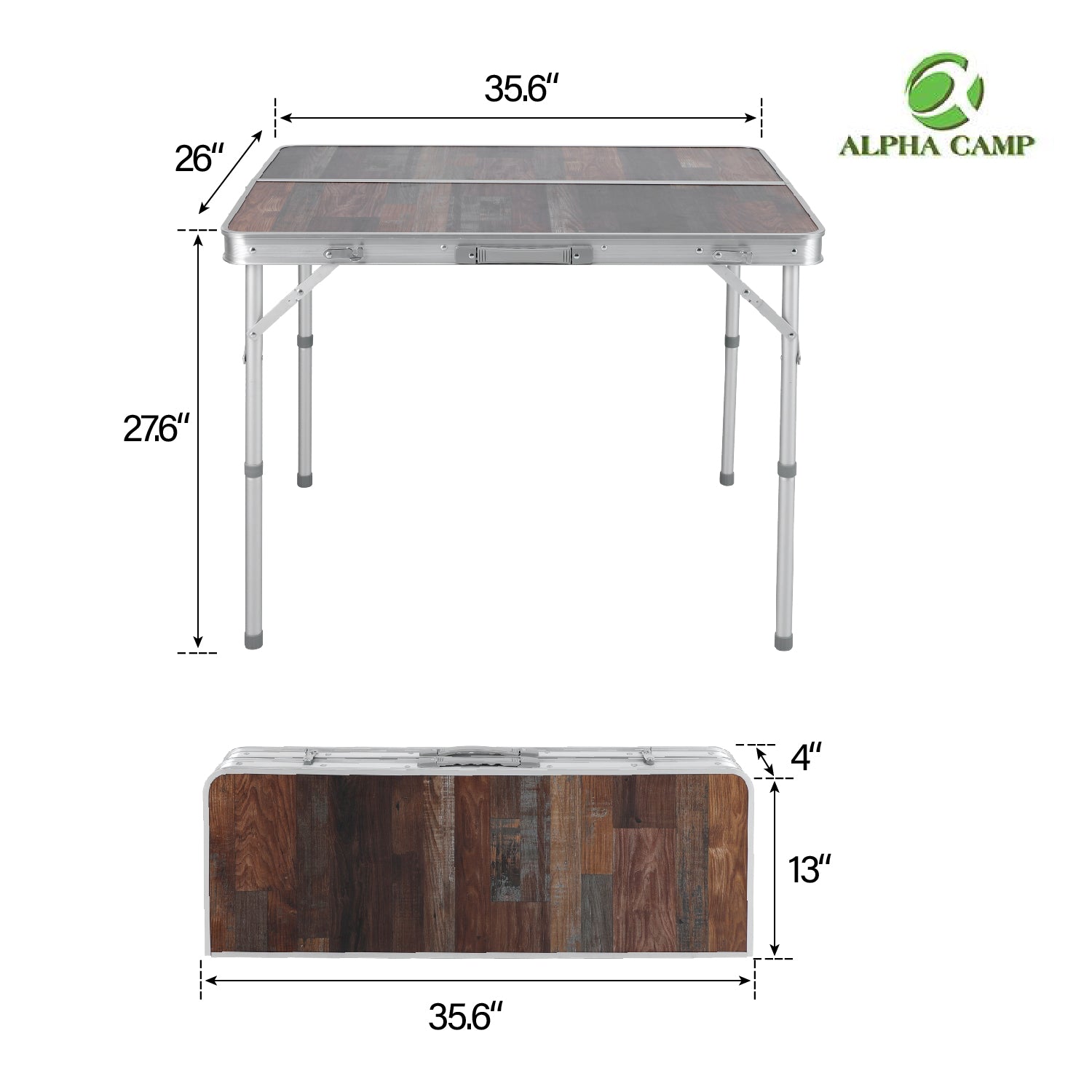 Alpha Camp Portable Folding 3-Piece Set, 1 Table & 2 Benches