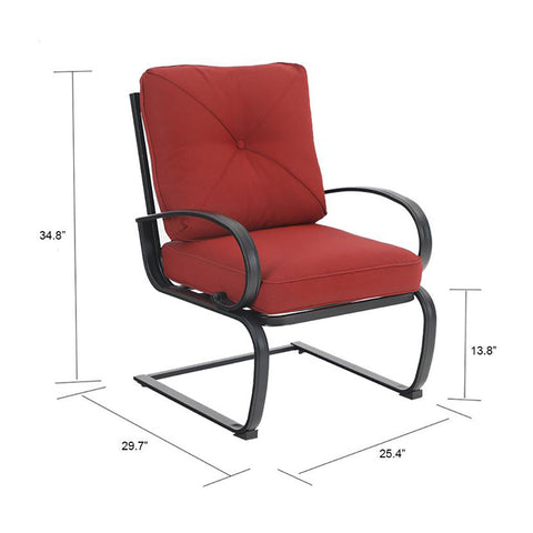 Sophia & William C-Spring Metal Cushioned Lounge Chairs